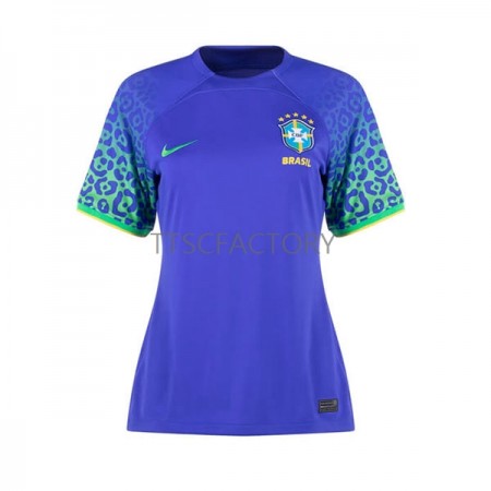 Billiga Fotbollströjor Brasilien Dam Borta tröja WM 2022 Kortärmad